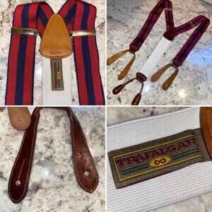 Trafalgar $99 Balint 38MM Striped Grosgrain Ribbon Button End Braces Suspender